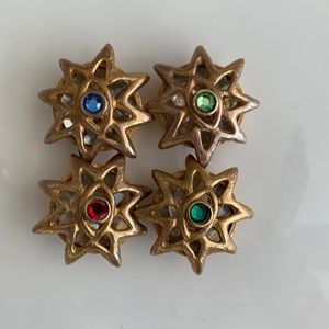 Button Covers with stones. (4 total)